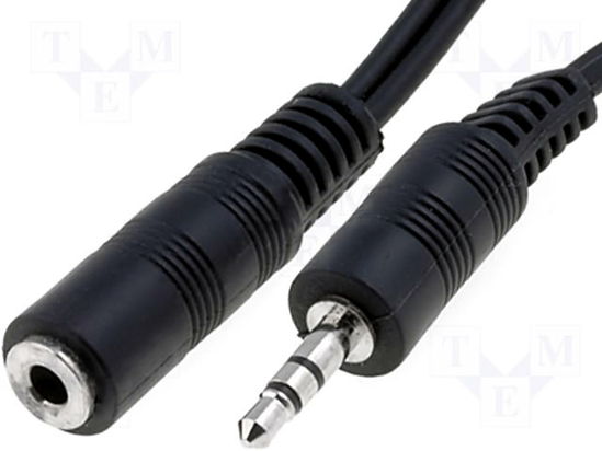 Vaizdas CABLE-403/3.5 AUX įėjimo laidas, 3.5mm kištukas-3.5mm lizdas                                                                                          