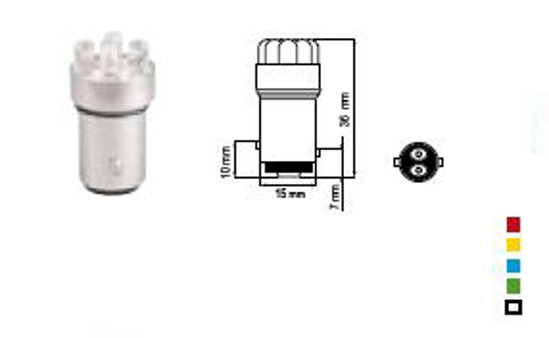 Vaizdas Bosma lemputė BAY15d, raudona, šviesos diodai                                                                                                         