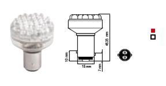 Vaizdas Bosma lemputė BAY15d, balta, šviesos diodai                                                                                                           