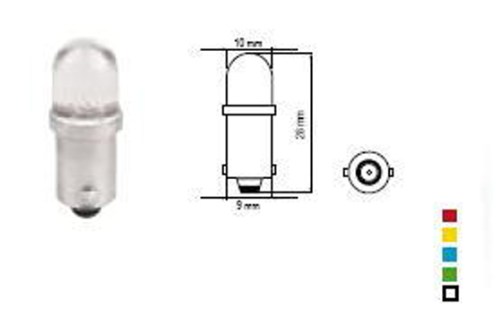 Vaizdas Bosma lemputė BA9s, geltona, šviesos diodai                                                                                                           