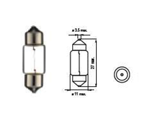 Vaizdas Bosma lemputė SV8.5, 10W, 11X30                                                                                                                       