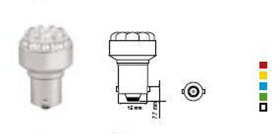 Vaizdas Bosma lemputė BA15s, geltona, šviesos diodai                                                                                                          