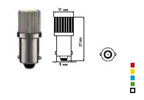 Vaizdas Bosma lemputė BA9s, raudona, šviesos diodai                                                                                                           