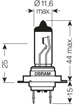 Vaizdas Osram lemputė Original , H7, 55W, PX26d 64210                                                                                                         