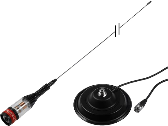 Vaizdas Sunker, CB115, CB antena su magnetu  148 cm                                                                                                           