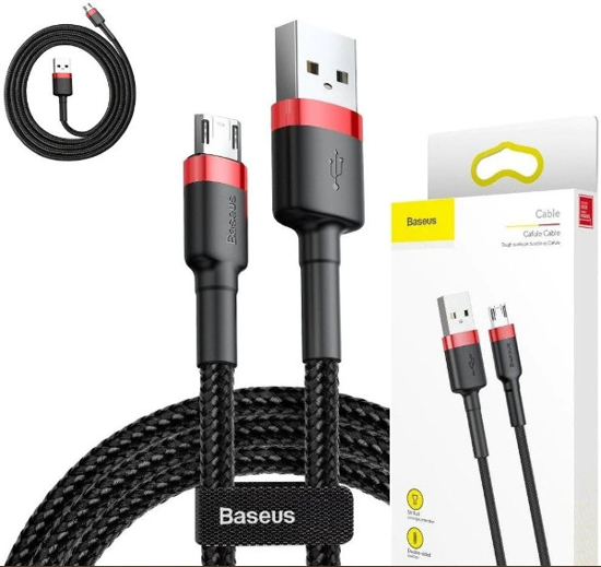 Vaizdas Baseus, CAMKLF-B91 Laidas Micro USB,   2,4A, 1metras                                                                                                  