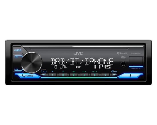 JVC, KD-X482DBT USB MP3 magnetola su AUX iejimu, Bluetoot        