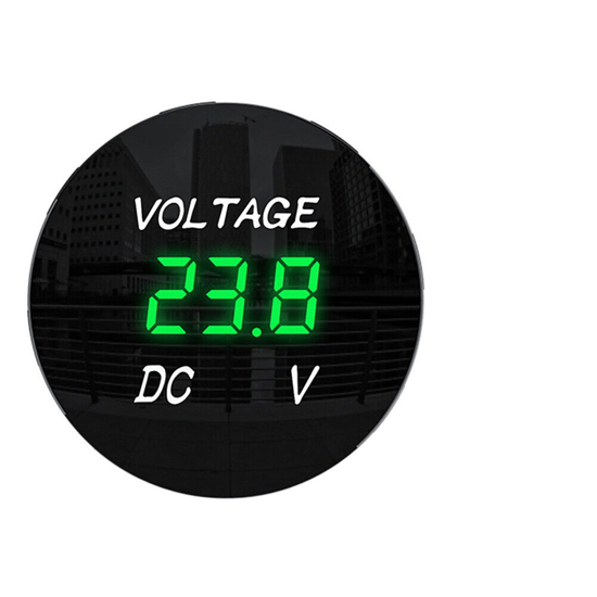 Automobilinis voltmetras zalias apsvietimas  